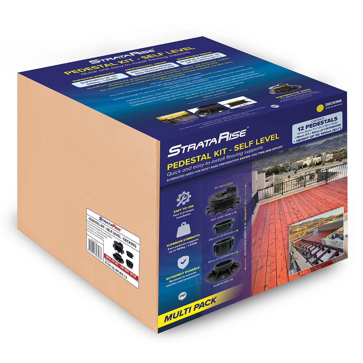 12 pack - 41 to 141mm pedestal kit for decking joists